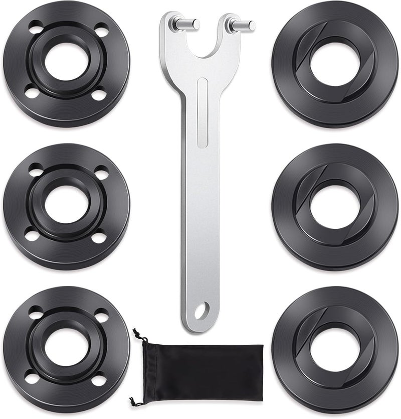 Tiosamd 7PCS Angle Grinder Nut Angle Grinder Flange Wrench, Premium Flange Metal Lock Nut with Storage Bag, Compatible with Milwaukee Makita Metabo Dewalt Bosch Ryobi Decker 4.5" 5" 5/8-11 Replacement Part - Image 1